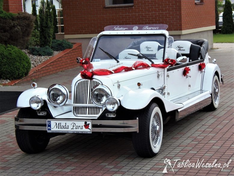 Retro auto Zabytkowy kabriolet do ślubu Alfa Romeo Nestor Baron Spider Excalibur do ślubu Wynajem aut