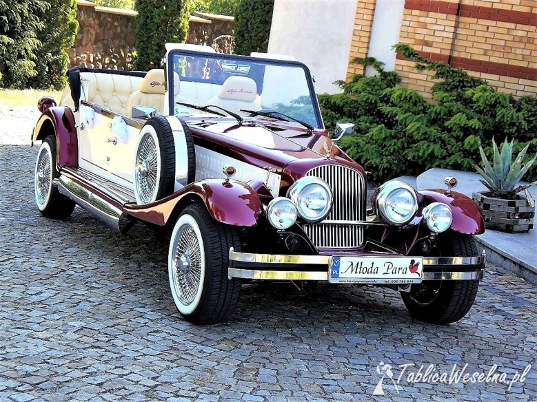 Zabytkowy samochód do ślubu Wypożyczalnia aut na wesela Wynajem kabrioletów na ślub Alfa Romeo Nestor