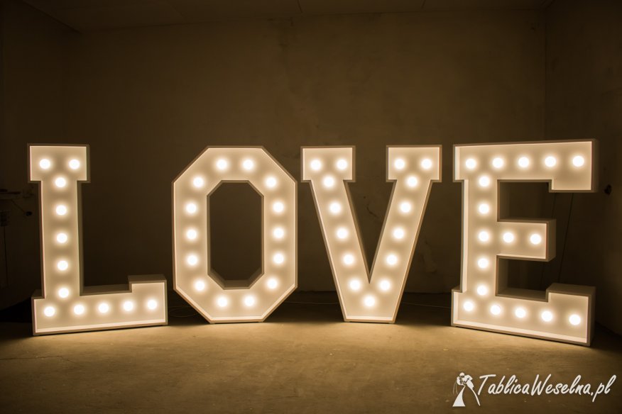 Wolne terminy 2019! Napis świetlny led litery LOVE nie zakłóca filmu! 120cm duzy wesele zareczyny
