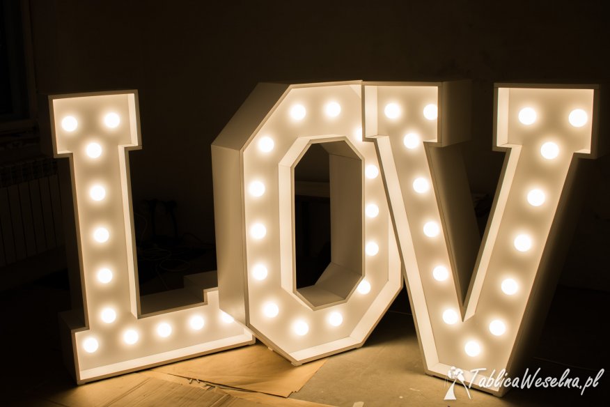 Wolne terminy 2019! Napis świetlny led litery LOVE nie zakłóca filmu! 120cm duzy wesele zareczyny
