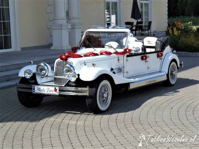 Kabriolet zabytkowy samochód na ślub Auto RETRO na wesele Wypożyczalnia limuzyn ślubnych weselnych Nestor